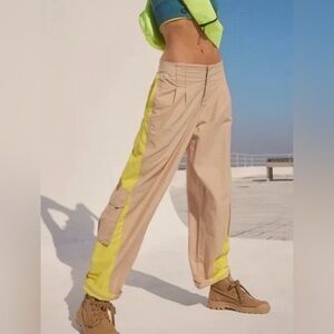 NWOT Free People Mesmerize Me Colorblock Pants‎ In Doe Combo Size Large